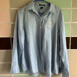 Ralph Lauren women’s 100% linen blouse.